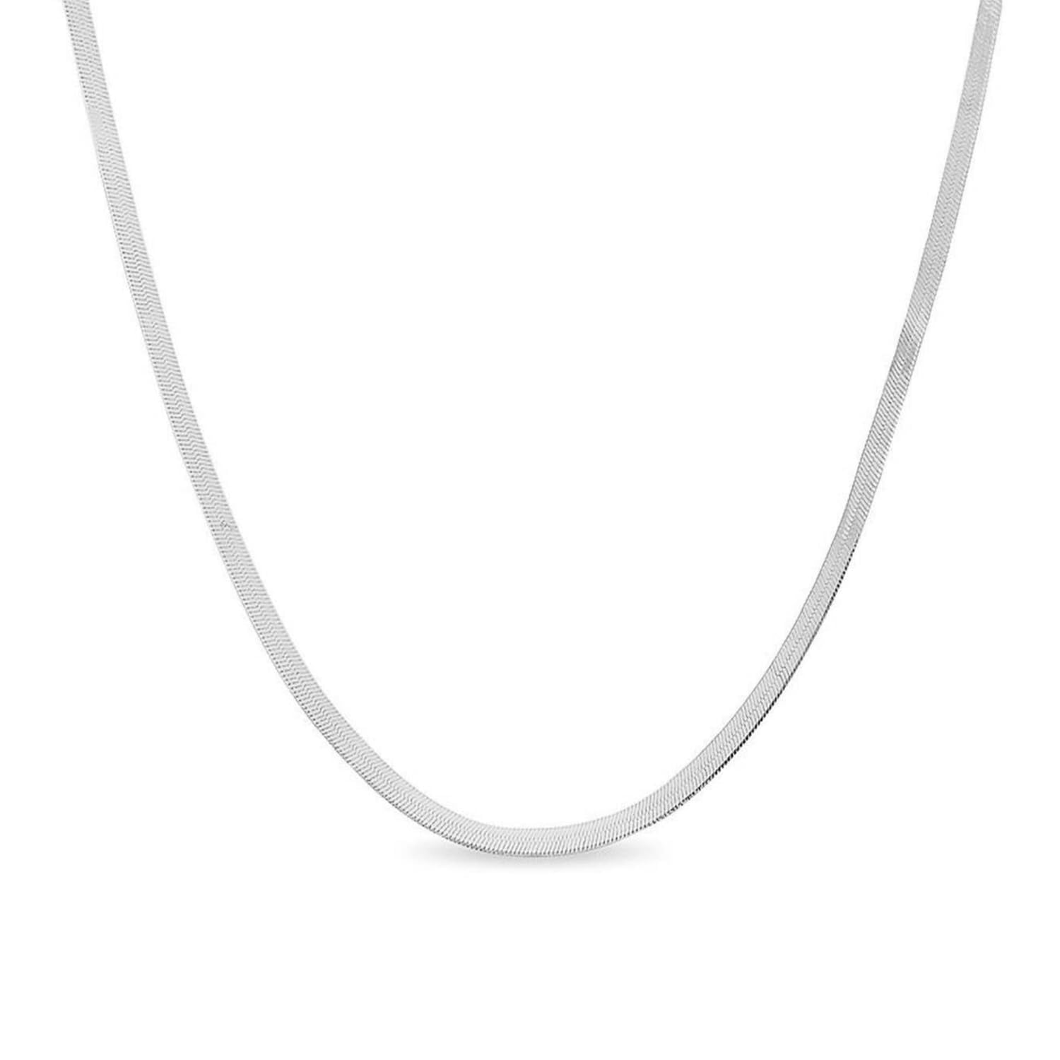 FASHIONS Classic Simple Silver Stainless Steel Flat Snake Western Charm Stylish Herringbone Neck Necklace Chains for Men Boys-image-48