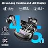 Auriculares inalámbricos, Bluetooth 5.4 con 4 micrófonos ENC de cancelación de ruido, auriculares intrauditivos con graves profundos y estéreo, 45 horas de reproducción con pantalla LED, impermeables IP7, para Android iOS 6