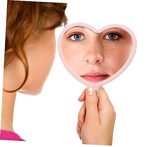 Espejo de Maquillaje Portátil con Mango de Madera en Forma de Corazón miniatura 4