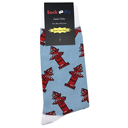 Smiley Hydrant Dress Socks Funny Novelty Crazy Fun Design Men Size 8-12 Cotton Casual Crew Colorful Funky Fancy Socks Gift for Men4