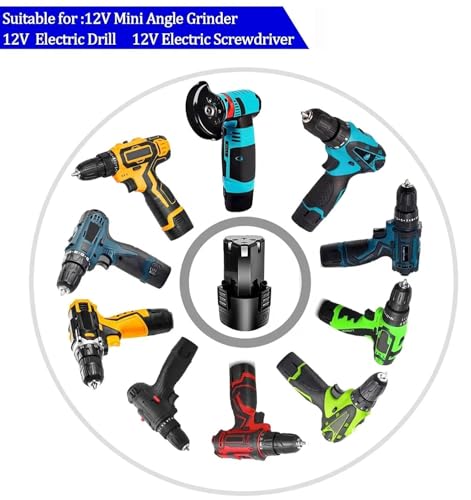Image of Cordless Drill 12V Lithium-ion | 1.5Ah Rechargeable 220V - 50 /60Hz 12VDC 3A | Replacement Battery for Cordless Drill (12V Battery)