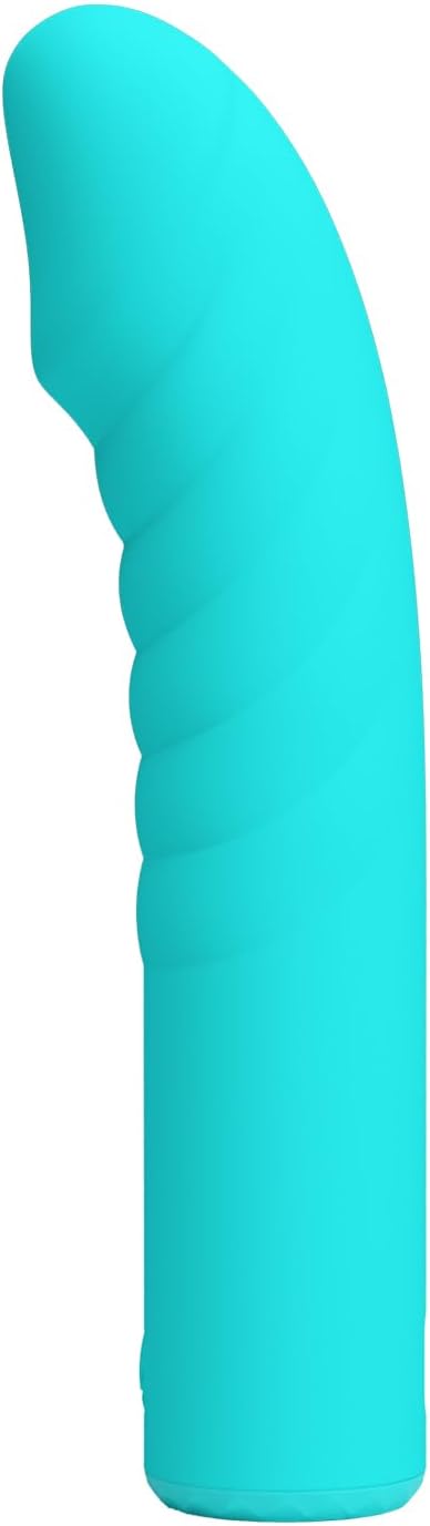 2 Colors Soft Silicone Textured 10 Modes Dildo Vibrator, Waterproof Rechargeable G Spot Vibrator Adult Sex Toy for Women - Blue