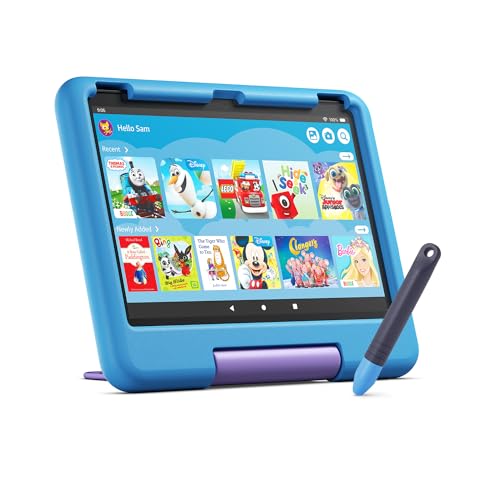 Amazon Fire HD 10 Kids tablet + Amazon Kid-Friendly Tablet Stylus with Tether option