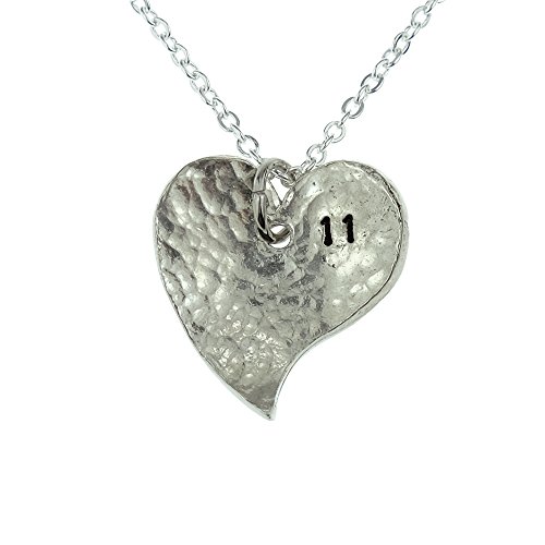 Pirantin 11th Year Anniversary Heart Necklace - Great 11th for Your Wife