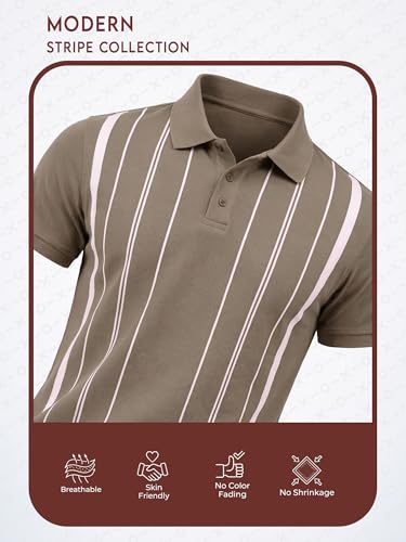 Image of fanideaz Branded Mens Half Sleeve Cotton Striped Polo T-Shirt for Mens || Polo Tshirt for Men || Branded Tshirt for Men