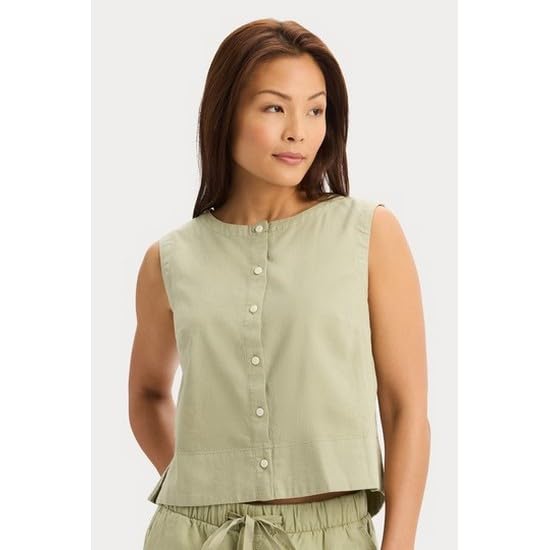 Dockers Maglietta Senza Maniche Button-Front L