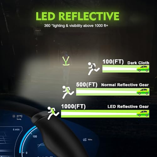 Haoutdory Reflektorweste Verstellbar,Reflektierende Sicherheitsweste für Erwachsene & Jugendliche,Hohe Sichtbarkeit Warnweste für Joggen,Fahrrad,Motorrad & Outdoor Aktivitäten