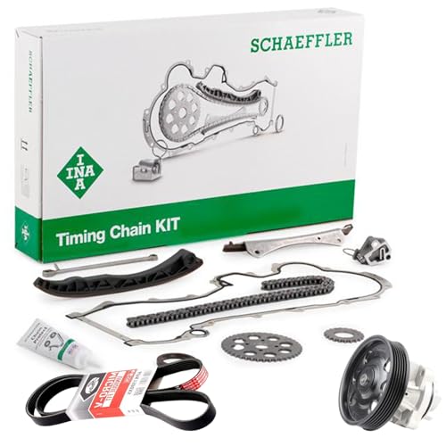 KIT CATENA DELLA DISTRIBUZIONE CON POMPA ACQUA E CINGHIA DEI SERVIZI COMPATIBILE CON MOTORI 1.3 MULTIJET