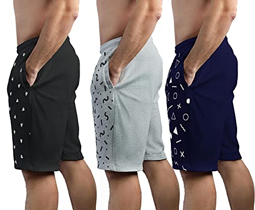 hotfits Stylish Men's Cotton Shorts (Pack of 3) – Multicolored, Lightweight, Breathable, Casual Summer Lounge, Gym, Athletic, Workout, Beach & Travel Shorts for Men