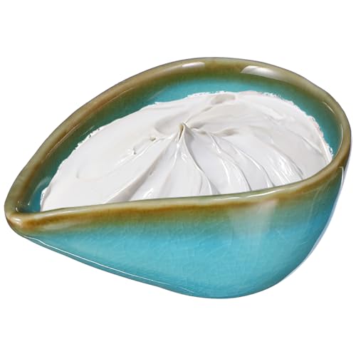 PAMINGONO Plato de para Aceites de Cerámica Azul, Adecuado para Salón de Belleza y Uso