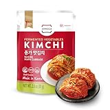 Spicy Premium Kimchi Cabbage Napa [Pouch Pack of 8] - [Original] – (Gluten Free / KETO / Vegan) | 0 Fat/ 0 Sugar/ 0 Cholesterol | Fermented Kimchi | Long Shelf Life | Perfect for Ramen & Stir-Fries - JONGGA
