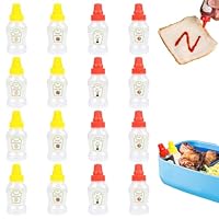 Contenu de la livraison : vous recevrez 16 mini bouteilles à sauce avec 4 étiquettes différentes, y compris les étiquettes de ketchup, de salade, de miel et de sauce soja. La quantité est suffisante pour répondre à plusieurs besoins en même temps, et...