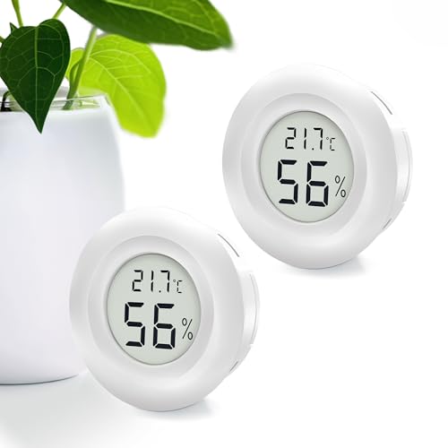 MAVORI® 2 pz. Mini termometro digitale & igrometro mini: Misuratore di umidità interna preciso & termometro piccolo per la misura della temperatura e dell'umidità (nero)