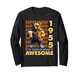 70th birthday bear legends september 1955 70 years old mens maglia a manica