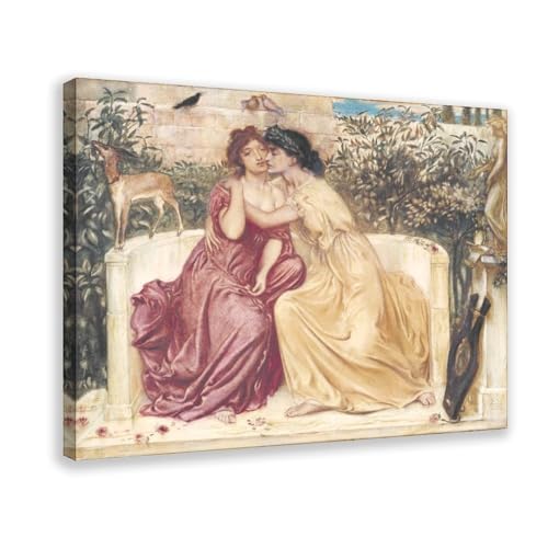 Impression sur toile Sappho Erinna dans un jardin, cadre suspendu