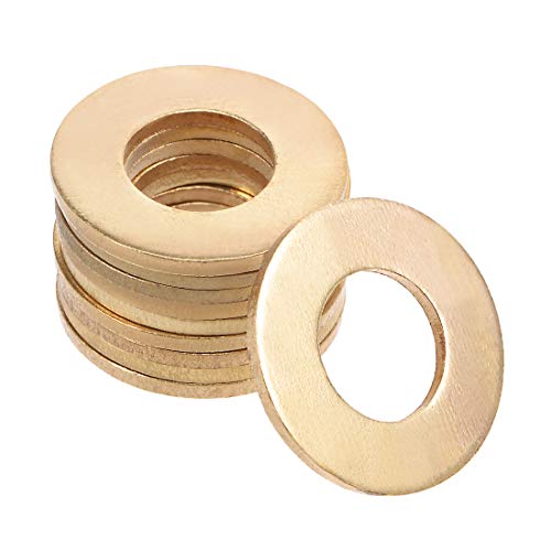 sourcing map 10 Stück Kupferdichtringe 14.2mm x 28mm x 2mm Kupfer Flachscheibe für Schraubenbolzen