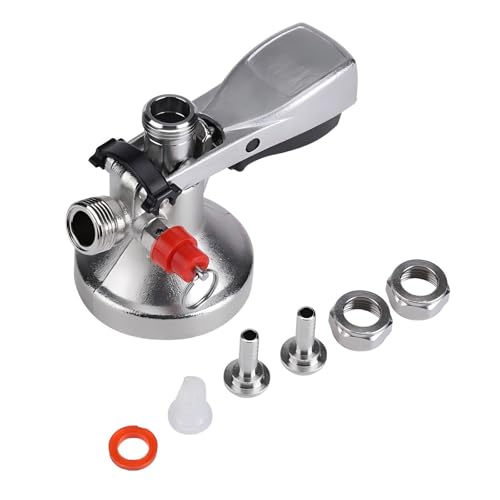 Hominas Stainless Steel G-Type Keg, 8 mm Beer Dispenser Connector Dispensing Equipment Draft Beer Dispenser with Air Valve for Wine Homebrew Couple Head