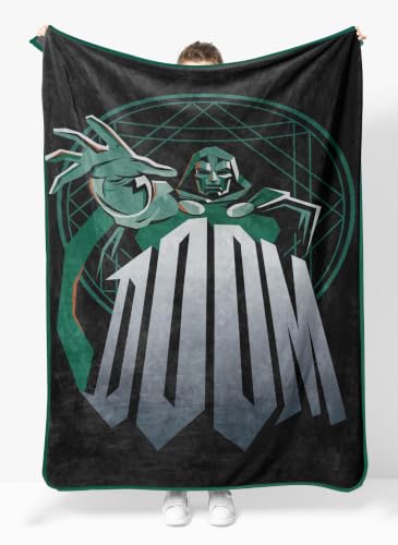 Jay Franco Kids Plush Throw Blanket Ruffled Trim, Black - Avengers, 46x60