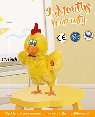 Talking Walking Chicken Dancing Chick Electronic Interactive Plush Toy Animated Laying Eggs Toy Speaking Plush Buddy Gift For Toddlers Birthday (Light Yellow Talking Walking Singing Chick, 29Cm) #TOP6