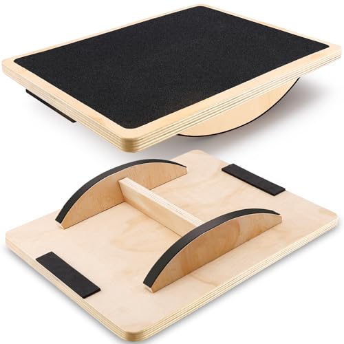 Mexgcom Balance Board, Wood Standing Desk Accessory, Rutschfestes Balance Board für Erwachsene, Core Strength, Gleichgewichtstrainer für Übung Körper Gleichgewicht Mexgcom Balance Board, Wood Standing Desk Accessory, Rutschfestes Balance Board für Erwachsene, Core Strength, Gleichgewichtstrainer für Übung Körper Gleichgewicht