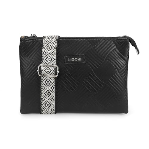 Image of Mochi Women Casual Pu Soft Body Zipper Closure Solid Sling Bag With 2 Pocket And 1 Compartments