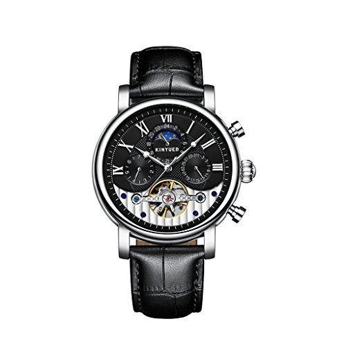 Preisvergleich Produktbild Sharplace Lederband Uhr automatische mechanische Uhr Edelstahl Armbanduhr Unisex Geschenk