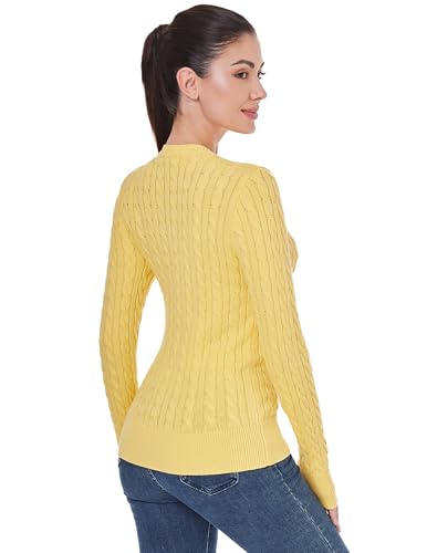 AmélieBoutik Women Cable Knit Cardigan Long Sleeve Open Front Button Down Knitwear Sweater Coat3