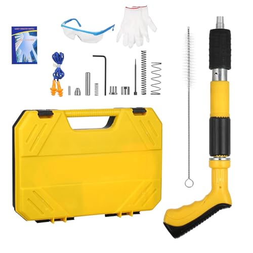 Cloueur Beton Sans Fil,Pistolet à Clous Cloueuse Pneumatique Kit,Pistolet à Clou Manuel avec 5 Niveaux de Réglable,Pistolets à Ongles Portable,Lunettes...