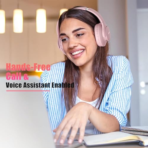 Image of KVIDIO Bluetooth Headphones Over Ear, 65 Hours Playtime Wireless Headphones with Microphone,Foldable Lightweight Headset with Bass and Stereo Sound