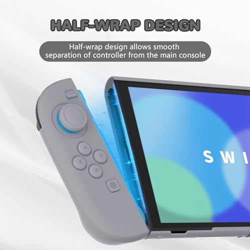 Image of PlayVital Hard Case for Nintendo Switch 2 with Extra Stand & Thumb Grip Caps | Split Design, Dockable Protective Full-Body Shell Cover for Nintendo Switch 2 | Solid Color Series, New Hope Gray