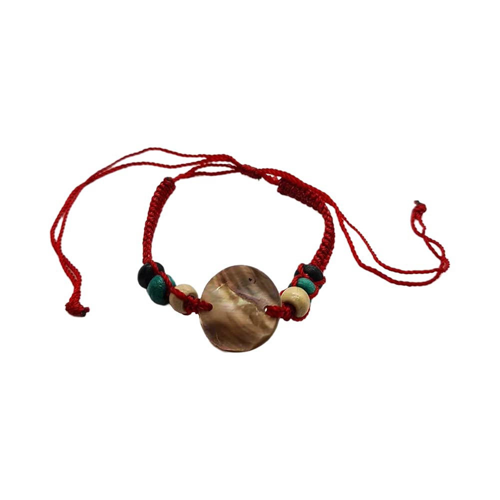 VIE Beach Bracelet, Round Nacre, Red