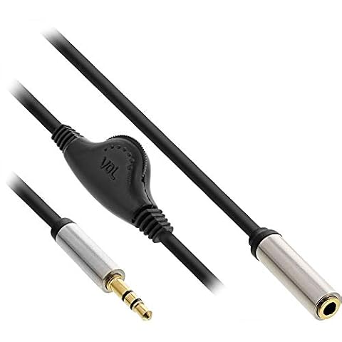 InLine 99253B Slim kabel audio jack 3,5 mm ST/BU, z regulatorem głośności, 0,25 m