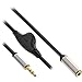 Produktbild InLine 99253B Slim Audio Kabel Klinke 3,5mm ST / BU, mit Lautstärkeregler, 0,25m