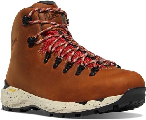 Danner Men's Mountain 600 Evo 4.5' Waterproof Hiking Boot, Mocha Brown/Rhodo Red - 8 D