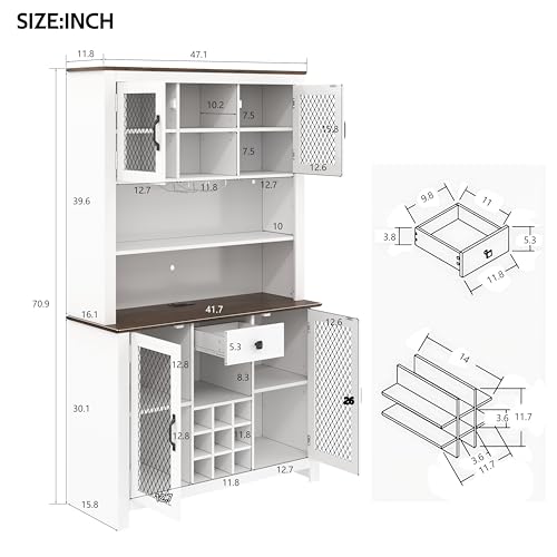 Soporte de vino freestanding para 9 botellas blanco miniatura 6