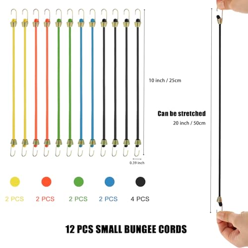 Small Bungee Cords with Hooks 12 Pack - image 2