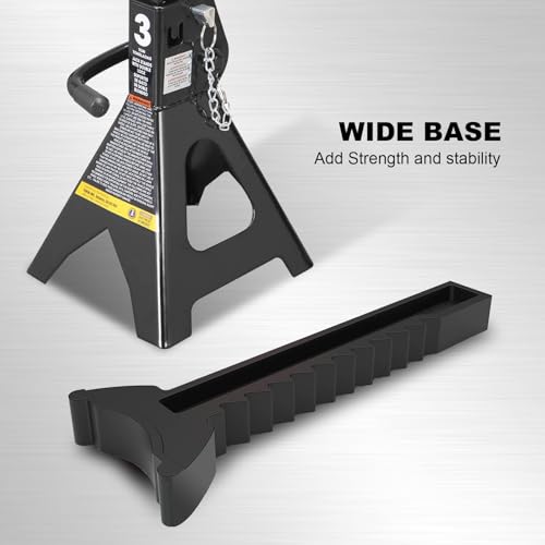 Image of Torin 3 Ton (6,000 LBs) Capacity Double Locking Steel Jack Stands, 2 Pack, Black, AT43002AB