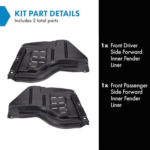 Image of TRQ Front Inner Fender Liner Set Compatible with 2007-2011 Toyota Tundra TO1248146 TO1249146