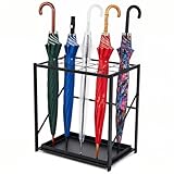 Colingmill Folding Umbrella Storage Stand Rack Holder Organizer Free Standing Umbrella Rack with Removable Drip Tray for Entryway Home Office Hotel Entry Hallway(L18.31 X W11.89 X H19.69 Inch)
