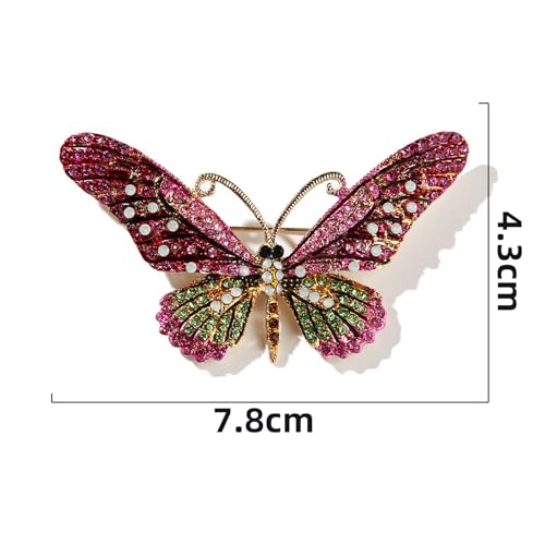 Image of 4 PCS Multicolor Rhinestone Crystal Large Size Butterfly Brooch Pin Lapel Pin for Women (4 colors)