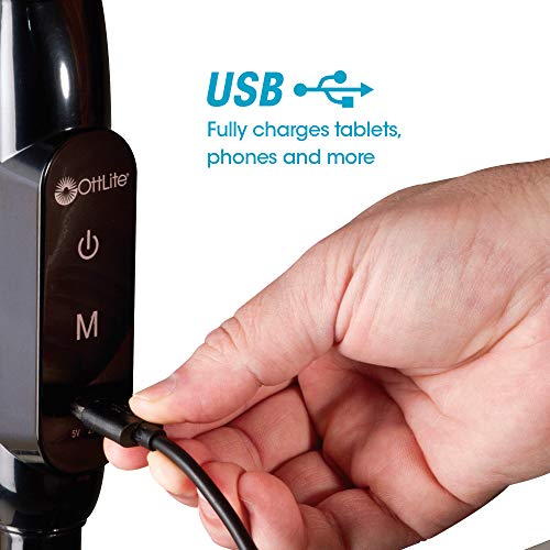 Ottlite Led Floor Lamp With Usb Charging Port & Tablet Stand - Clearsun Led Technology - 4 Brightness Settings & 3 Color Temperature Modes - Touch Activated Controls, For Home, Reading & Dorms #TOP3