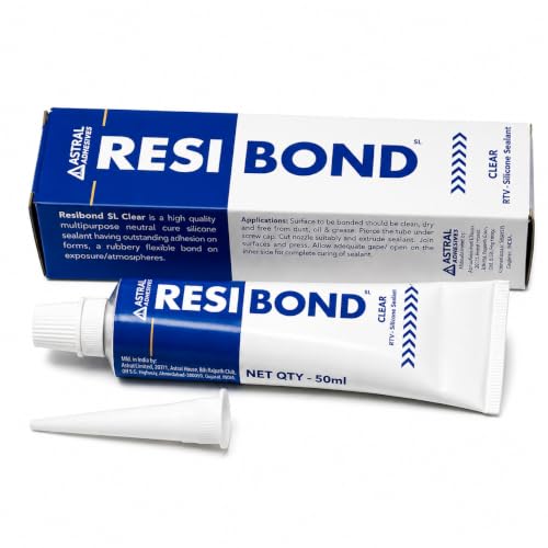 Image of GREENARTZ 4pcs x 50ml Resi-Bond Silicone Waterproof multipurpose sealant creates protective seal ideal for metal, glass, rubber, tile,used indoors and outdoors, aquarium safe(fresh and salt water)