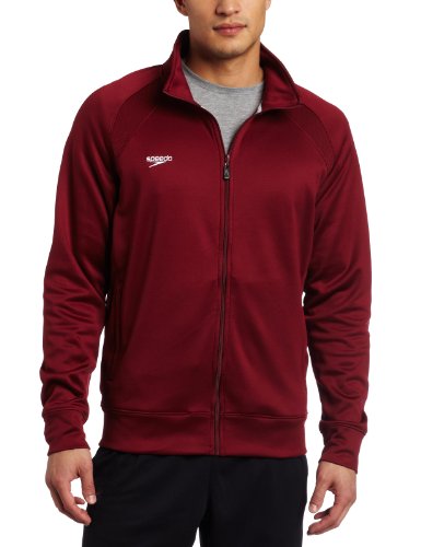Speedo Men's Sonic Warmup Jacket, Deep Maroon, Large