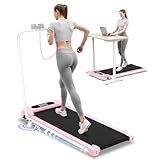 HomeFitnessCode Walking Pad treadmill 7% Incline Foldable with Handle Bar, 8KM/H Folding Running Machine Portable for Home Office, Compact Mini for Small Spaces, Safety Lock, Remote Control