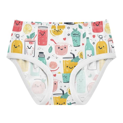 ZZKKO Summer Drinks Girls Underwear Toddler Panties for Girls Comfort Brief Size 2-8T
