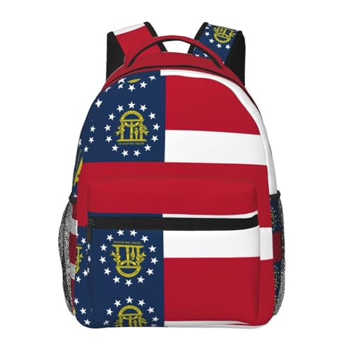 Sac à dos drapeau Géorgie léger noir en toile homme femme bagage cabine