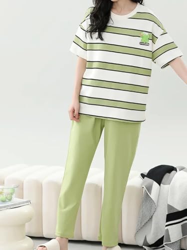 Image of Louis Luxe Womens Korean Night Dress || Full Pyjama Set || Korean Nightsuit || Women Nightwear ||Round Neck Full Sleeve Nightsuit || Loungewear || Everyday Nightdress