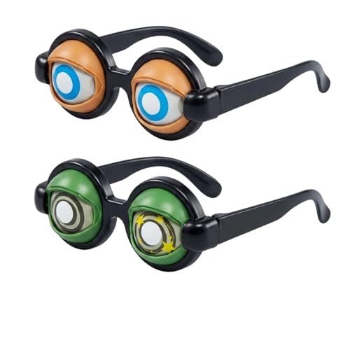 WkkQiaz Funny Props Glasses Blinking Eyes Kinetic Crazy Eyes Glasses with Pull String Adjustable Prop Glasses for Parties and Events Lightweight and Durable Blinking Eye Glasses