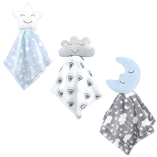 Image of Hudson Baby Unisex Baby Animal Face Security Blanket, Star Moon, One Size