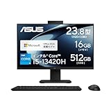 ASUS デスクトップPC V400 AiO V440VAK 23.8インチ Windows 11 インテル Core i5 13420H メモリ16GB SSD 512GB MS Office 2024 USBキーボード/USBマウス付属 一体型 AIO デスクトップパソコン ブラック V440VAK-BPC048WS